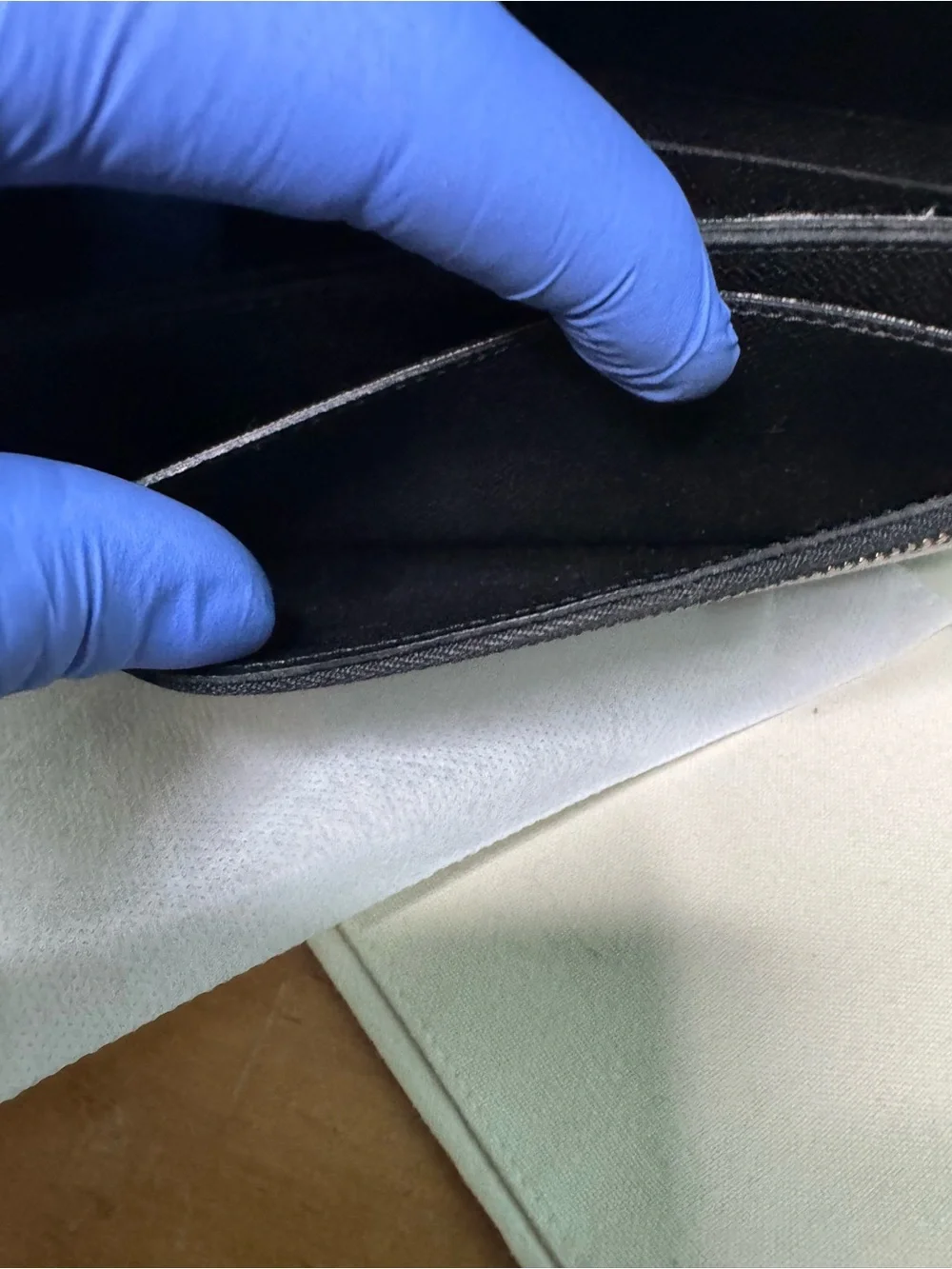Louis Vuitton Black Textured Leather Clutch Wallet